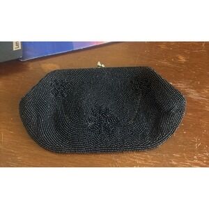 Vintage Bags By Debbie Hand Made In Japan Beaded Evening Clutch Black Art Deco